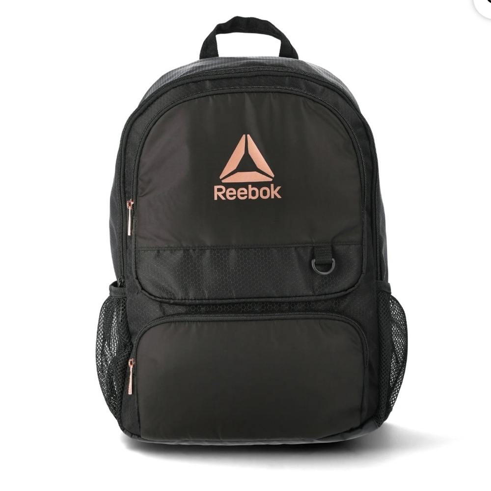 Reebok Paige 18" Laptop Backpack, Black and Rose Gold